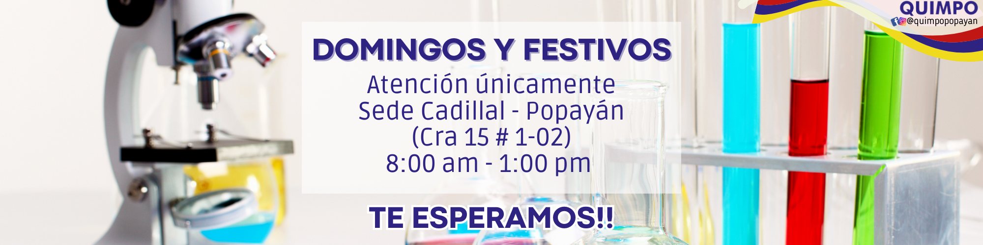 Domingos y festivos atendemos en la sede Cadillal
